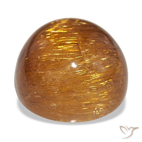 Натуральный оранжевый cat's eye rutile quartz 17,93 карата огранка круг, непрозрачный