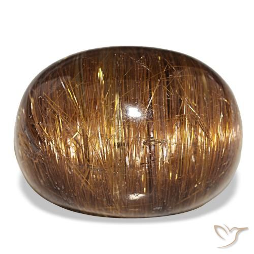 Натуральный оранжевый cat's eye rutile quartz 44,01 карата огранка овал, полупрозрачный