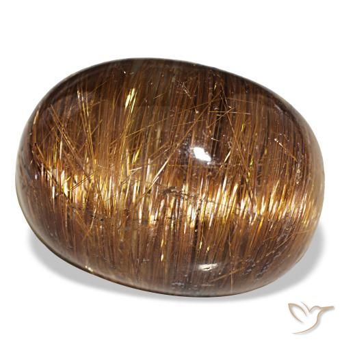 Натуральный оранжевый cat's eye rutile quartz 44,01 карата огранка овал, полупрозрачный