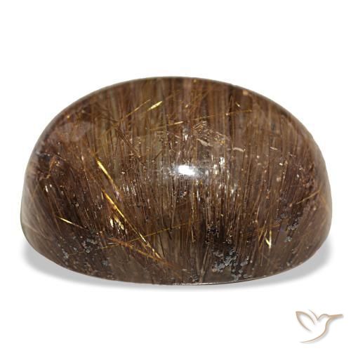 Натуральный оранжевый cat's eye rutile quartz 44,01 карата огранка овал, полупрозрачный