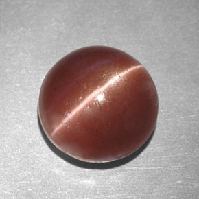 Натуральный коричневый cat's eye scapolite 2,78 карата огранка круг, непрозрачный