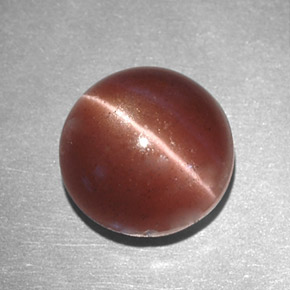 Натуральный коричневый cat's eye scapolite 2,78 карата огранка круг, непрозрачный