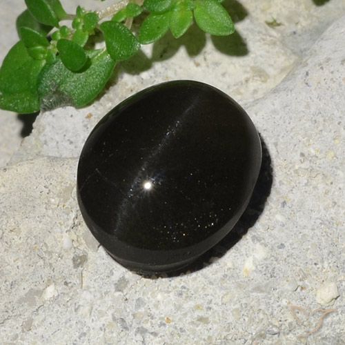 7.45ct Натуральный Черный Скаполит Кошачий Глаз, Овал, Полупрозрачный