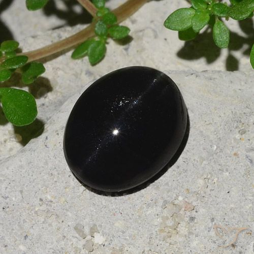 4.10ct Натуральный Черный Скаполит Кошачий Глаз, Овал, Непрозрачный