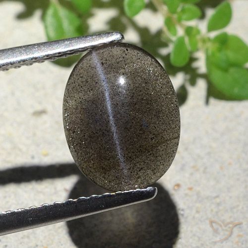 2.34ct Натуральный Черный Скаполит Кошачий Глаз, Овал, Полупрозрачный