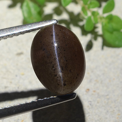 4.04 карата, натуральный Теплый черный Скаполит Кошачий Глаз, Огранка Овал, Полупрозрачный