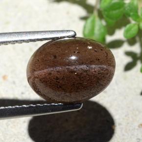 Натуральный коричневый cat's eye scapolite 4,55 карата огранка овал, полупрозрачный