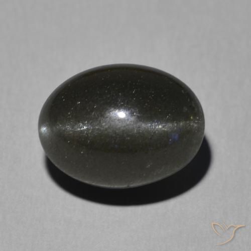 5.16ct Натуральный Черный Скаполит Кошачий Глаз, Овал, Полупрозрачный