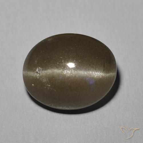 5.81ct Натуральный Коричневый Скаполит Кошачий Глаз, Овал, Полупрозрачный