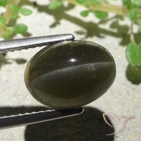 Натуральный коричневый cat's eye scapolite 4,66 карата огранка овал, полупрозрачный