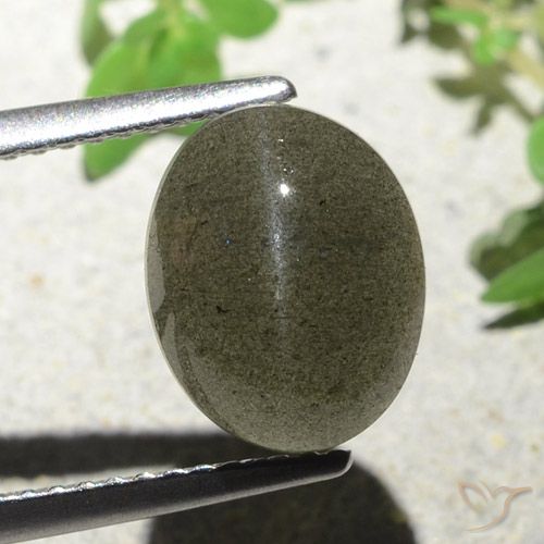 4.55ct Натуральный Коричневый Скаполит Кошачий Глаз, Овал, Полупрозрачный