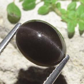 3.42 карата, натуральный Черный Скаполит Кошачий Глаз, Огранка Овал, Полупрозрачный