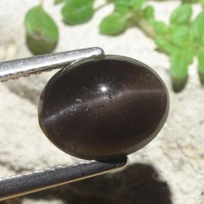 3.42 карата, натуральный Черный Скаполит Кошачий Глаз, Огранка Овал, Полупрозрачный