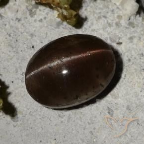 Натуральный коричневый cat's eye scapolite 2,44 карата огранка овал, полупрозрачный