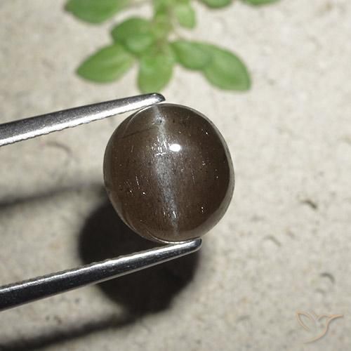 2.56ct Натуральный Коричневый Скаполит Кошачий Глаз, Круглый, Полупрозрачный