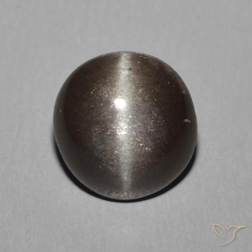 2.28ct Натуральный Теплый черный Скаполит Кошачий Глаз, Круглый, Полупрозрачный
