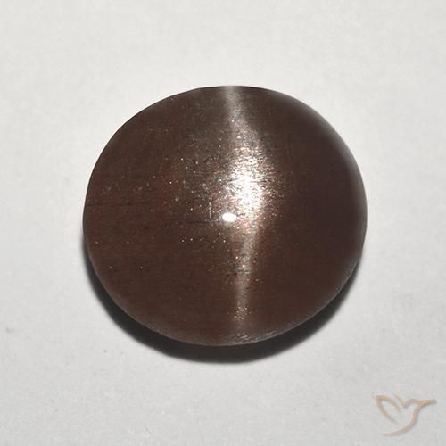 2.92ct Натуральный Корица коричневая Скаполит Кошачий Глаз, Круглый, Полупрозрачный