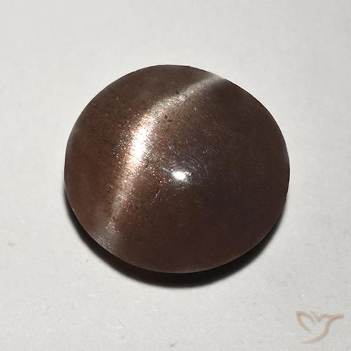 2.92 карата, натуральный Корица коричневая Скаполит Кошачий Глаз, Круглый, Полупрозрачный