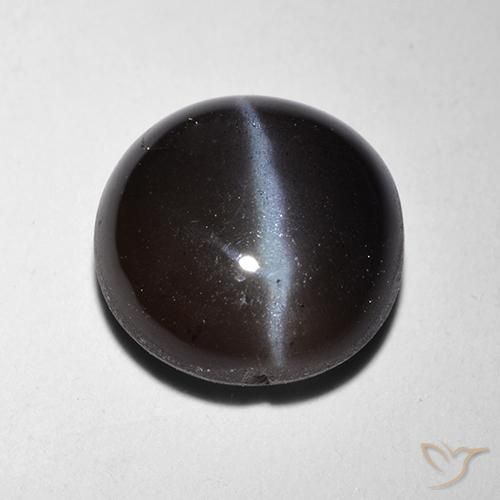 2.29ct Натуральный Черный Скаполит Кошачий Глаз, Круглый, Полупрозрачный