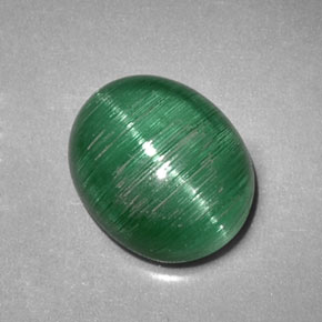 Натуральный зелёный cat's eye tourmaline 2,09 карата прозрачный, полупрозрачный