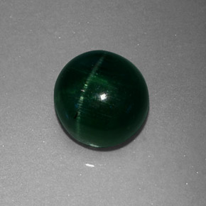 Натуральный зелёный cat's eye tourmaline 2,43 карата прозрачный, полупрозрачный