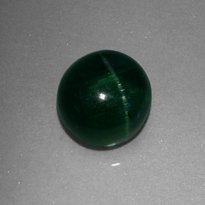 Натуральный зелёный cat's eye tourmaline 2,43 карата прозрачный, полупрозрачный
