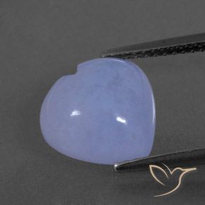3.63ct Натуральный Фиолетово-синий Халцедон, Сердце, Полупрозрачный