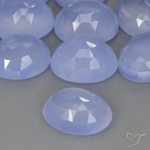 4.43ct Натуральный Пурпурно-синий Халцедон, Овал, Полупрозрачный