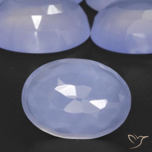5.57ct Натуральный Пурпурно-синий Халцедон, Овал, Полупрозрачный