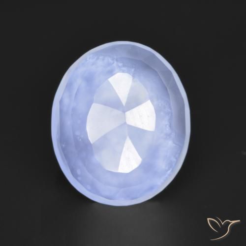 2.81ct Натуральный Светло-пурпурно-синий Халцедон, Овал, Полупрозрачный