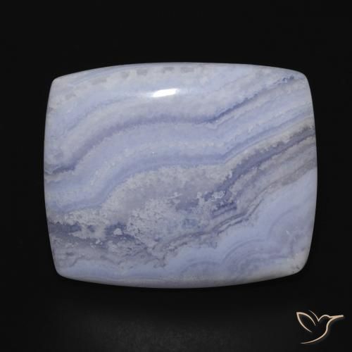 25.10ct Натуральный Фиолетово-синий Халцедон, Подушка, Непрозрачный