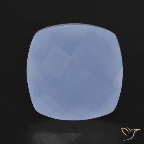 7.48ct Натуральный Пурпурно-синий Халцедон, Подушка, Полупрозрачный