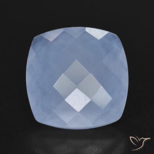 5.40ct Натуральный Пурпурно-синий Халцедон, Подушка, Полупрозрачный