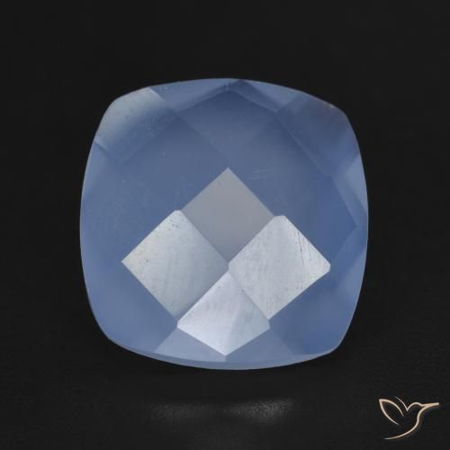 5.21ct Натуральный Пурпурно-синий Халцедон, Подушка, Полупрозрачный