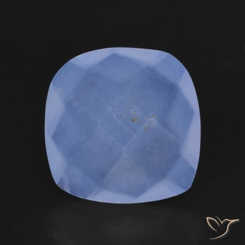 4.34ct Натуральный Пурпурно-синий Халцедон, Подушка, Полупрозрачный
