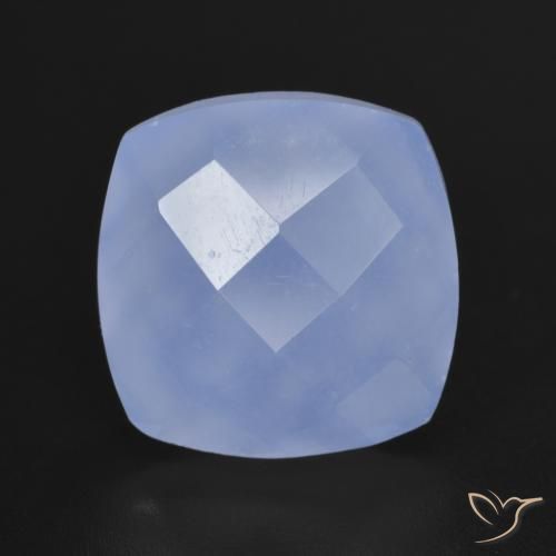 6.55ct Натуральный Пурпурно-синий Халцедон, Подушка, Полупрозрачный