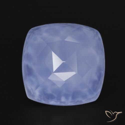 7.17ct Натуральный Светло-синий Халцедон, Подушка, Полупрозрачный