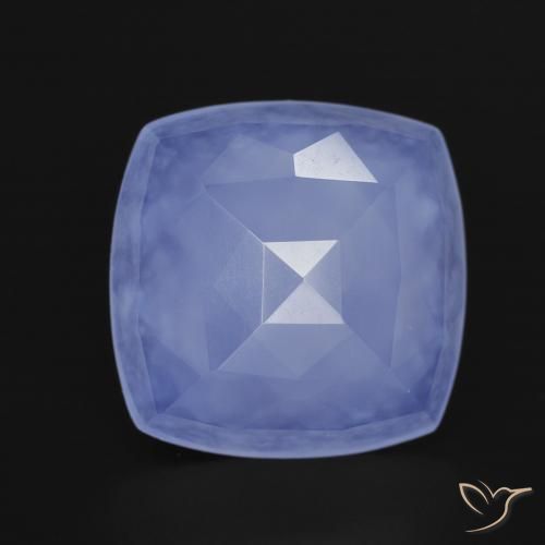 5.91ct Натуральный Светло-пурпурно-синий Халцедон, Подушка, Полупрозрачный