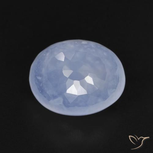2.88ct Натуральный Светло-пурпурно-синий Халцедон, Овал, Прозрачный