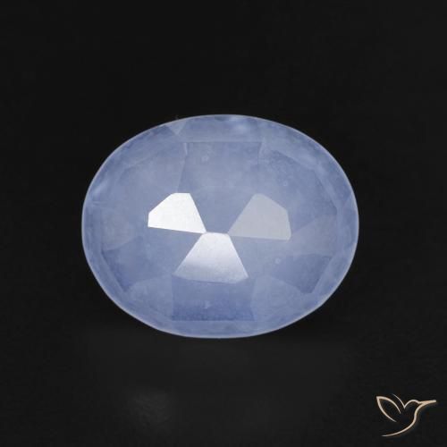 2.25ct Натуральный Пурпурно-синий Халцедон, Овал, Прозрачный