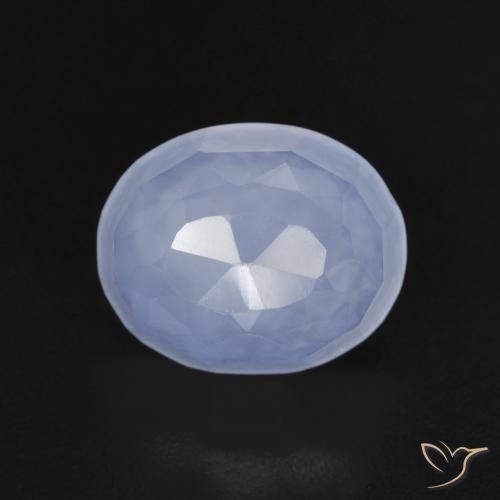 3.82ct Натуральный Пурпурно-синий Халцедон, Овал, Прозрачный