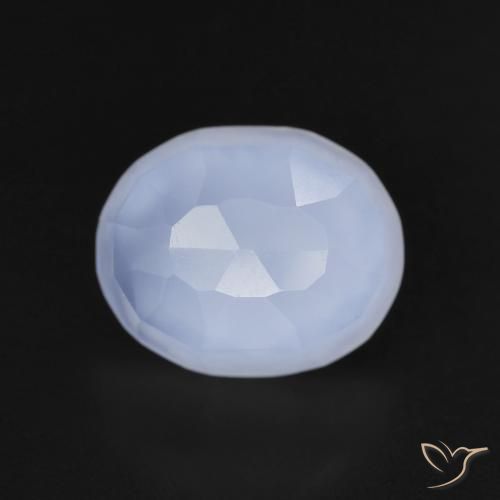 3.42ct Натуральный Пурпурно-синий Халцедон, Овал, Прозрачный
