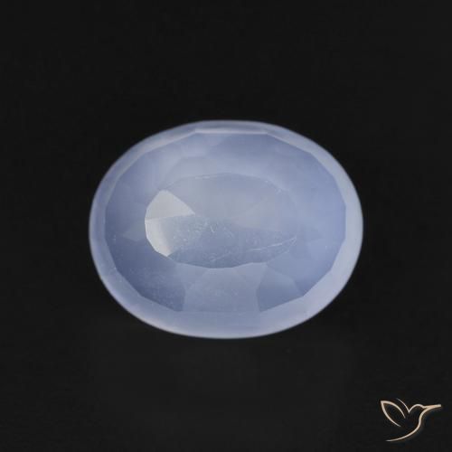 2.74ct Натуральный Пурпурно-синий Халцедон, Овал, Прозрачный