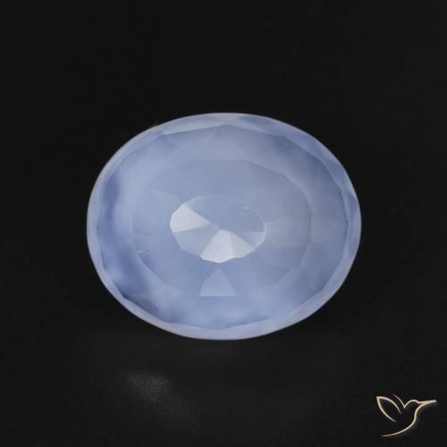 3.18ct Натуральный Пурпурно-синий Халцедон, Овал, Прозрачный