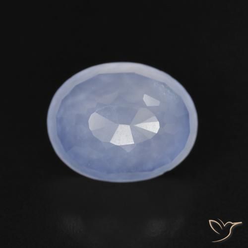 2.84ct Натуральный Пурпурно-синий Халцедон, Овал, Прозрачный