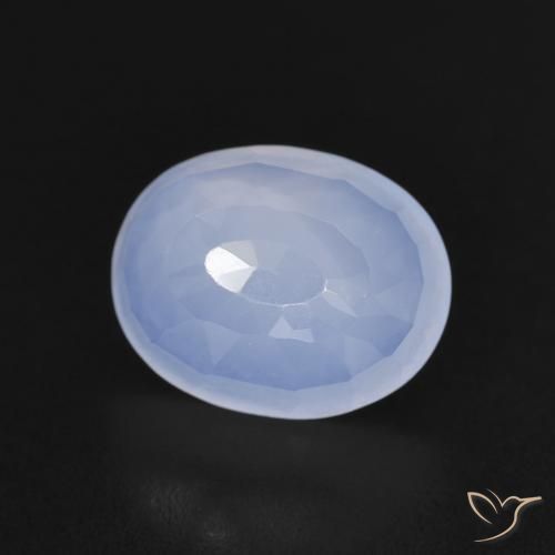 2.58ct Натуральный Пурпурно-синий Халцедон, Овал, Прозрачный