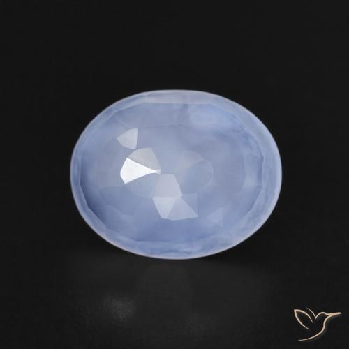 2.35ct Натуральный Светло-пурпурно-синий Халцедон, Овал, Прозрачный