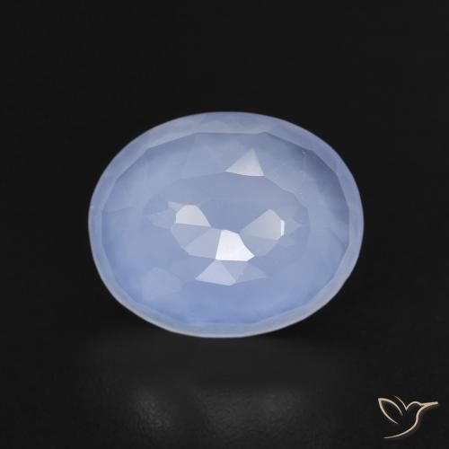 2.96ct Натуральный Пурпурно-синий Халцедон, Овал, Прозрачный