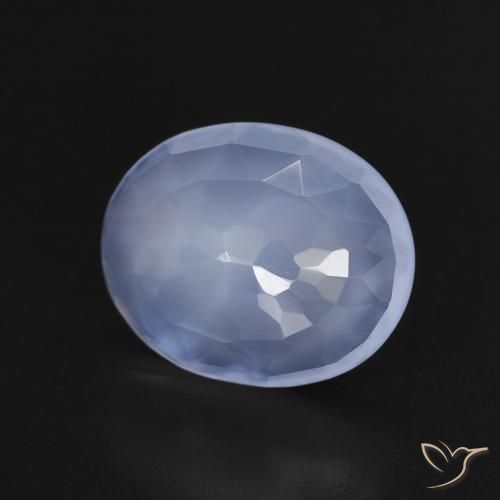 2.76ct Натуральный Пурпурно-синий Халцедон, Овал, Прозрачный