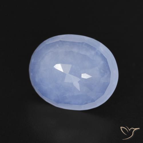 3.04ct Натуральный Фиолетово-синий Халцедон, Овал, Прозрачный